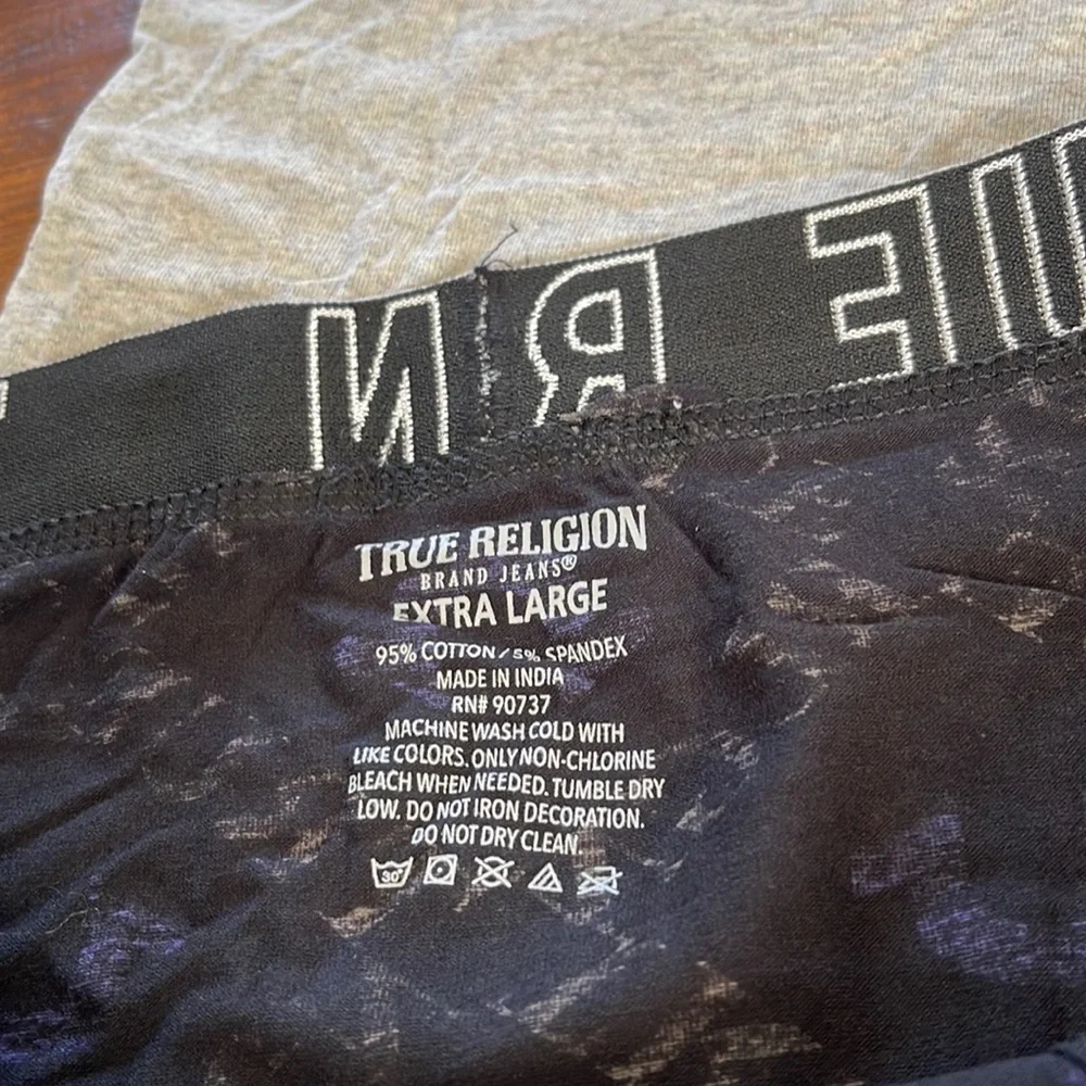 True Religion XL Fly Front Cotton/Spandex Boxer Brief (2 Single Pairs)